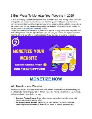 5 Best Ways To Monetize Your Website in 2025