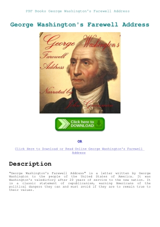 PDF Books George Washington's Farewell Address