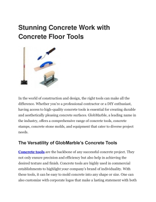 GlobMarble - Professional Concrete Tools for Stamping and Texturing
