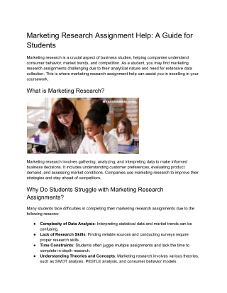 Marketing Research Assignment Help_ A Guide for Students