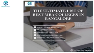 The Ultimate List of Best MBA Colleges in Bangalore