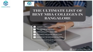 The Ultimate List of Best MBA Colleges in Bangalore