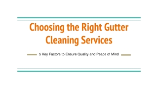 Choosing the Right Gutter Cleaning Services