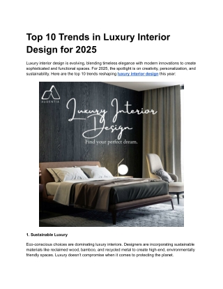 Top 10 Trends in Luxury Interior Design for 2025