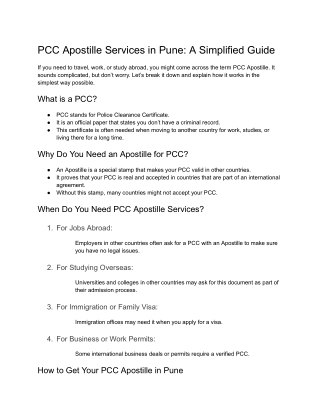 Exclusive PCC Apostille Services