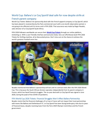 World Cup: Bafana’s Le Coq Sportif deal safe for now despite strife at French pa