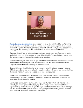 Facial Cleanup at Home for Men_ A Quick Guide