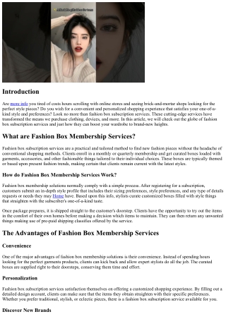 Fashion Box Subscription Solutions: Boosting Your Closet