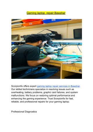 Gaming laptop  repair Bawshar