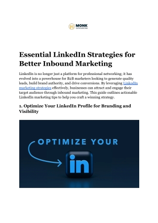 Essential LinkedIn Strategies for Effective Inbound Marketing