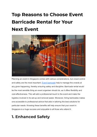 Top Reasons to Choose Event Barricade Rental for Your Next Event