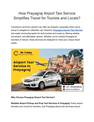 Prayagraj Airport Taxi service.pdf