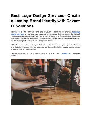 Best Logo Design Services_ Create a Lasting Brand Identity with Devant IT Solutions