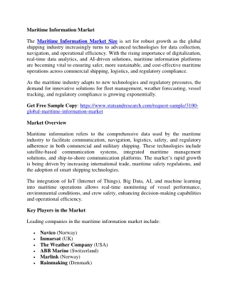 Maritime Information Market size, share, growth forecasting 2032