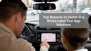 Top Reasons to Invest in a White-Label Taxi App Solutions