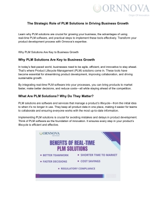 PLM Solutions in Driving Business Growth