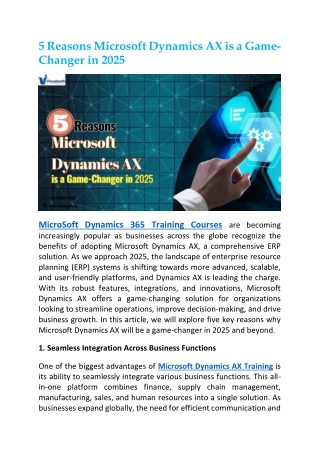 MicroSoft Ax Training | MicroSoft Dynamics 365 Training Courses