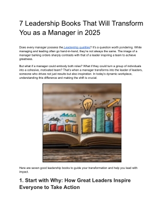 7 Leadership Books That Will Transform You as a Manager in 2025