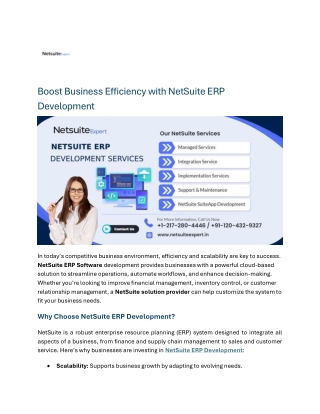 Boost Business Efficiency with NetSuite ERP Development