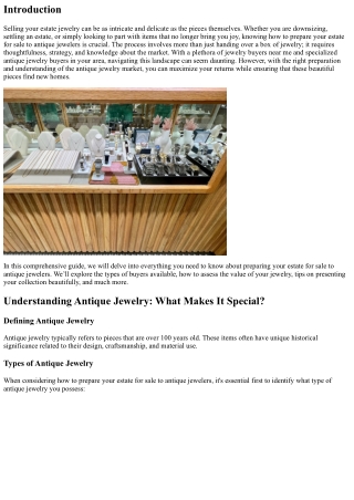 “How to Prepare Your Estate for Sale to Antique Jewelers”