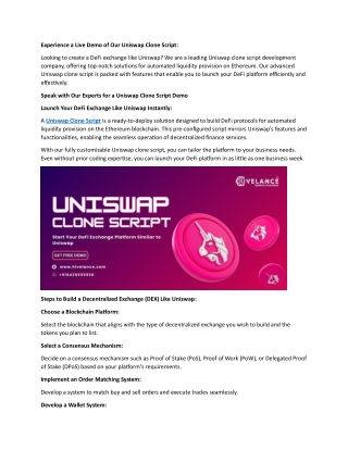 Uniswap Clone Script: Build a Decentralized Exchange Effortlessly