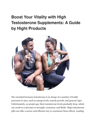 HightProducts - Powerful High Testosterone Supplements for Enhanced Vitality