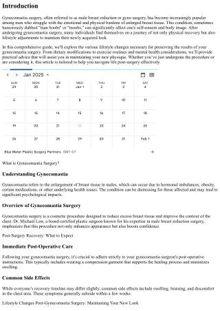 Lifestyle Changes Post-Gynecomastia Surgery: Maintaining Your New Look