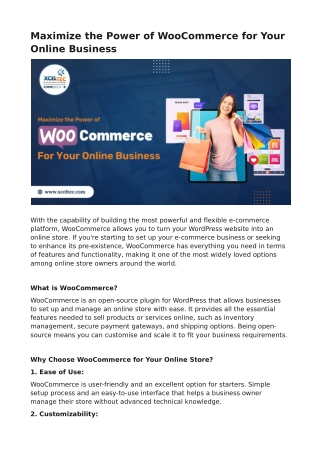 Maximize the Power of WooCommerce for Your Online Business