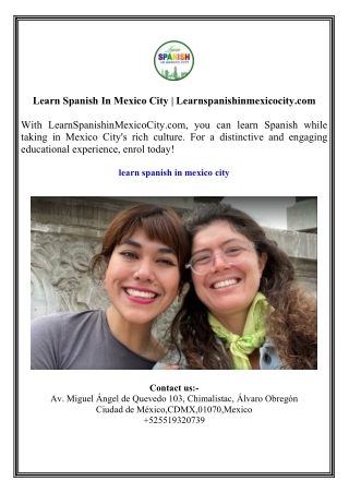 Learn Spanish In Mexico City  Learnspanishinmexicocity.com