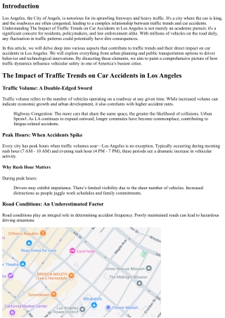 The Impact of Traffic Trends on Car Accidents in Los Angeles