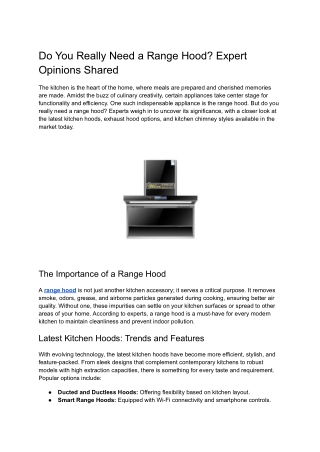 Do You Really Need a Range Hood_ Expert Opinions Shared