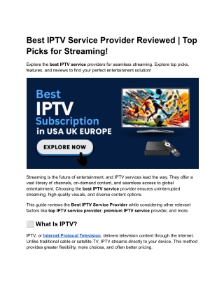 Best IPTV Server Subscription Service Provider (Jan 2025)
