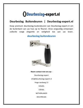 Deurbeslag Buitendeuren  Deurbeslag-expert.nl