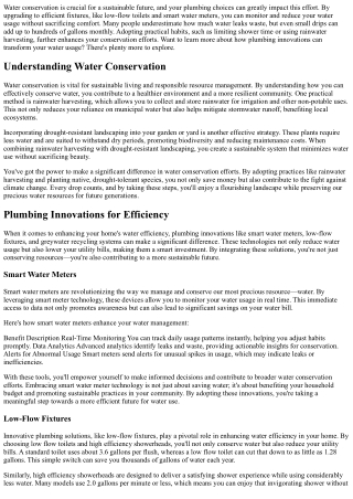 The Truth About Water Conservation and Plumbing