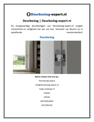 Deurbeslag  Deurbeslag-expert.nl