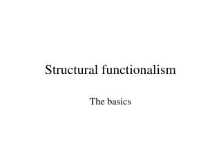 Structural functionalism