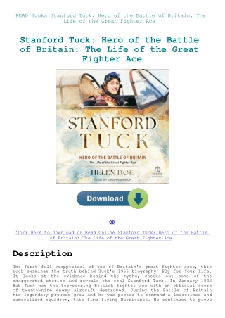 READ Books Stanford Tuck Hero of the Battle of Britain The Life of the Great Fighter Ace
