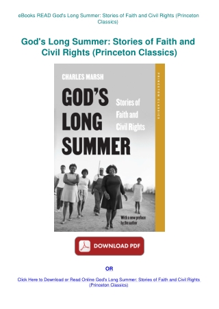 eBooks READ God's Long Summer Stories of Faith and Civil Rights (Princeton Classics)