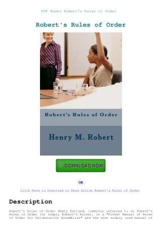 PDF Books Robert's Rules of Order