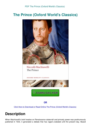 PDF The Prince (Oxford World's Classics)