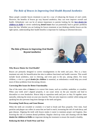 The Role of Braces in Improving Oral Health Beyond Aesthetics