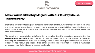 Make Your Child's Day Magical with Our Mickey Mouse Themed Party