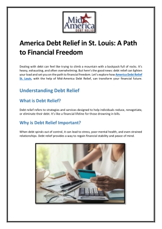 America Debt Relief in St. Louis A Path to Financial Freedom