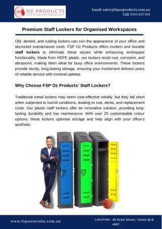 Premium Staff Lockers for Organised Workspaces