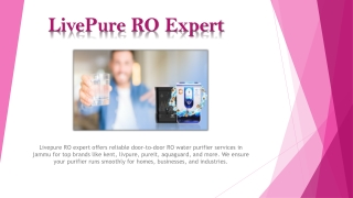 LivePure RO Expert - Kent, Livpure, Pureit, Aquaguard Service Centre