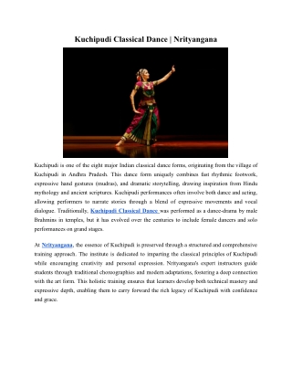 Kuchipudi Classical Dance _ Nrityangana