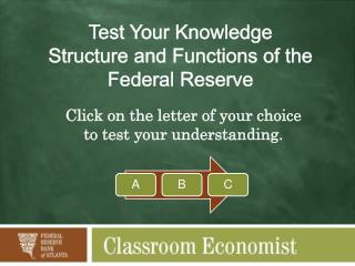 Test Your Knowledge Structure and Functions of the Federal Reserve