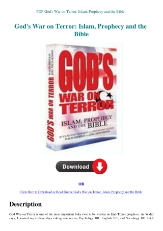 PDF God's War on Terror Islam  Prophecy and the Bible