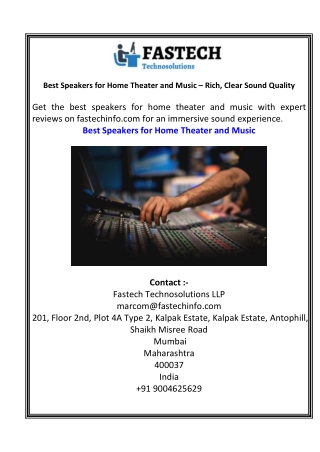 Best Speakers for Home Theater and Music – Rich, Clear Sound Quality