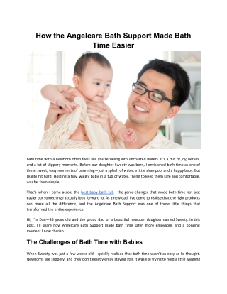 How the Angelcare Bath Support Made Bath Time Easier